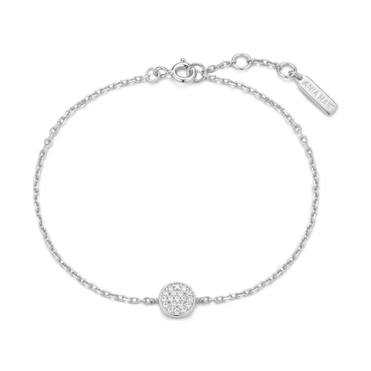 Ania Haie Silver CZ Pavé Disc Bracelet