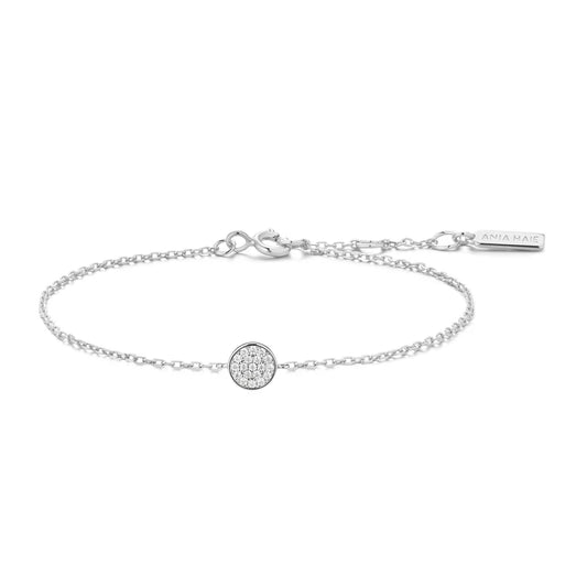 Ania Haie Silver CZ Pavé Disc Bracelet