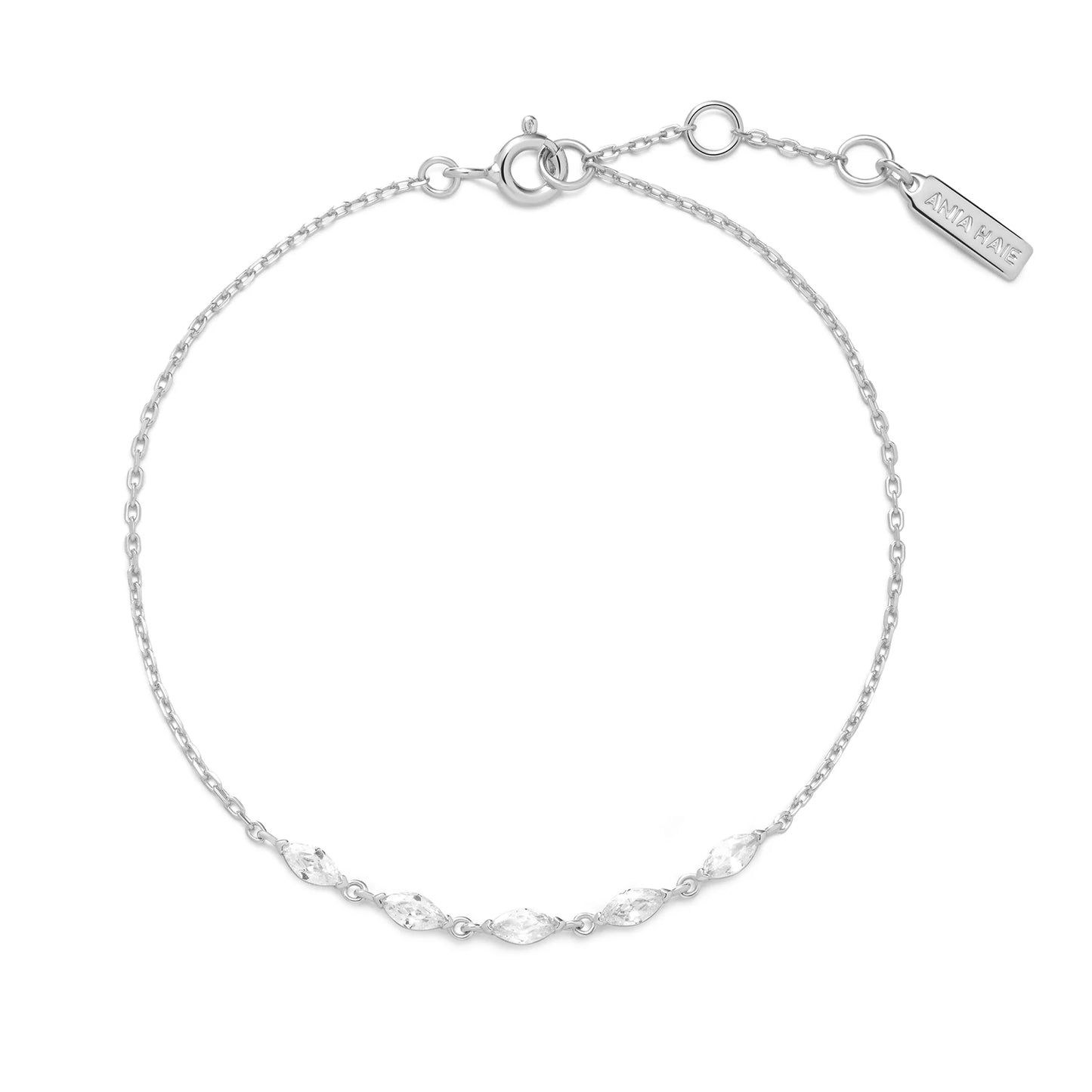 Ania Haie Sterling Silver CZ Quintet Marquise Bracelet