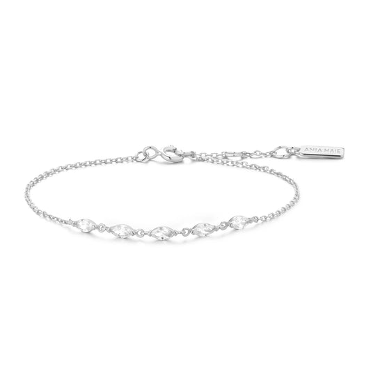 Ania Haie Sterling Silver CZ Quintet Marquise Bracelet