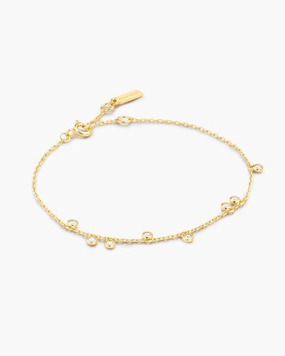 Ania Haie Yellow Gold Plate CZ Bezel Set Droplet Station Bracelet