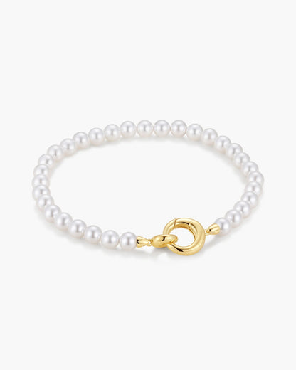 Ania Haie Gold Plate Elegant Shell Pearl Bracelet
