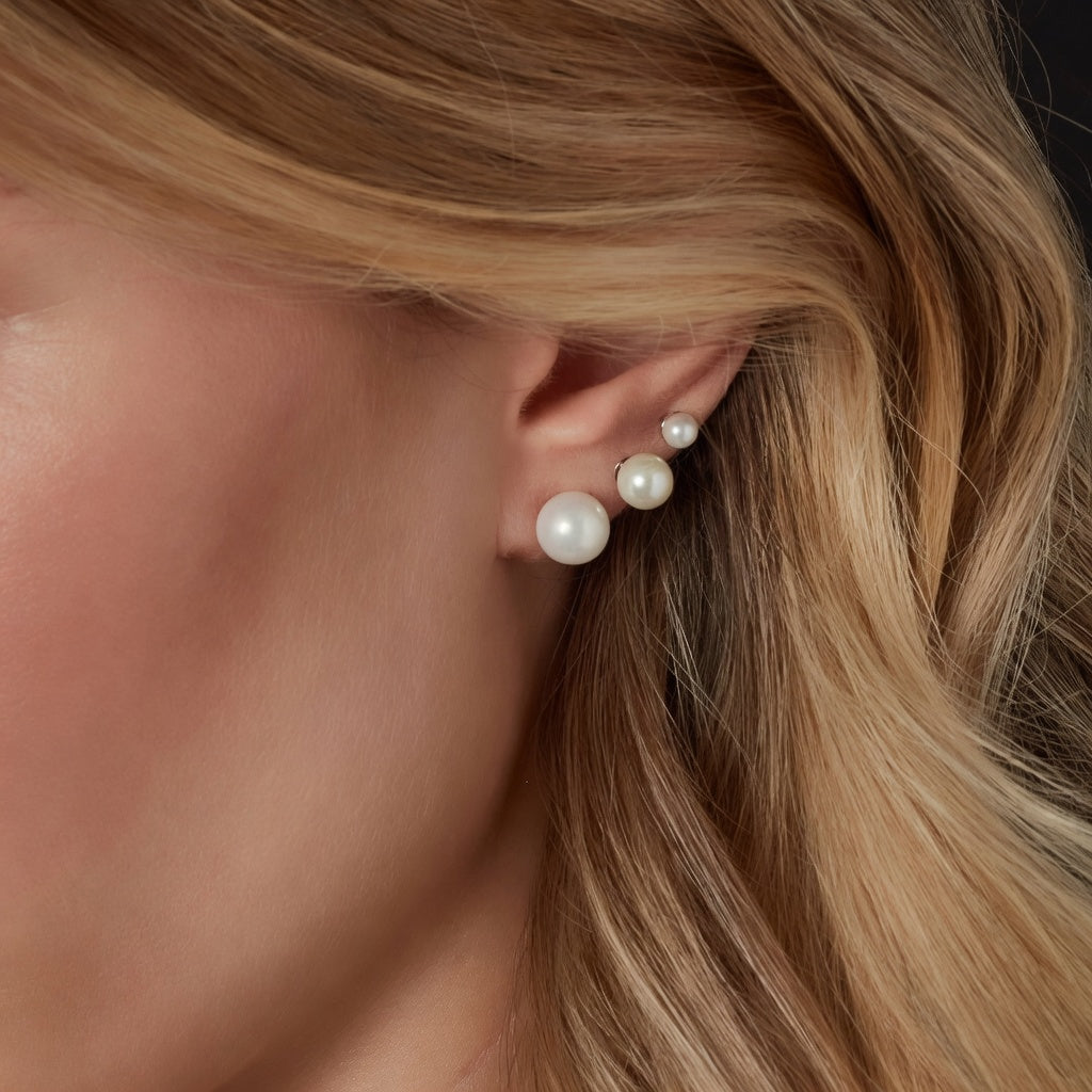 Sterling Silver 6mm Freshwater Pearl Stud Earrings