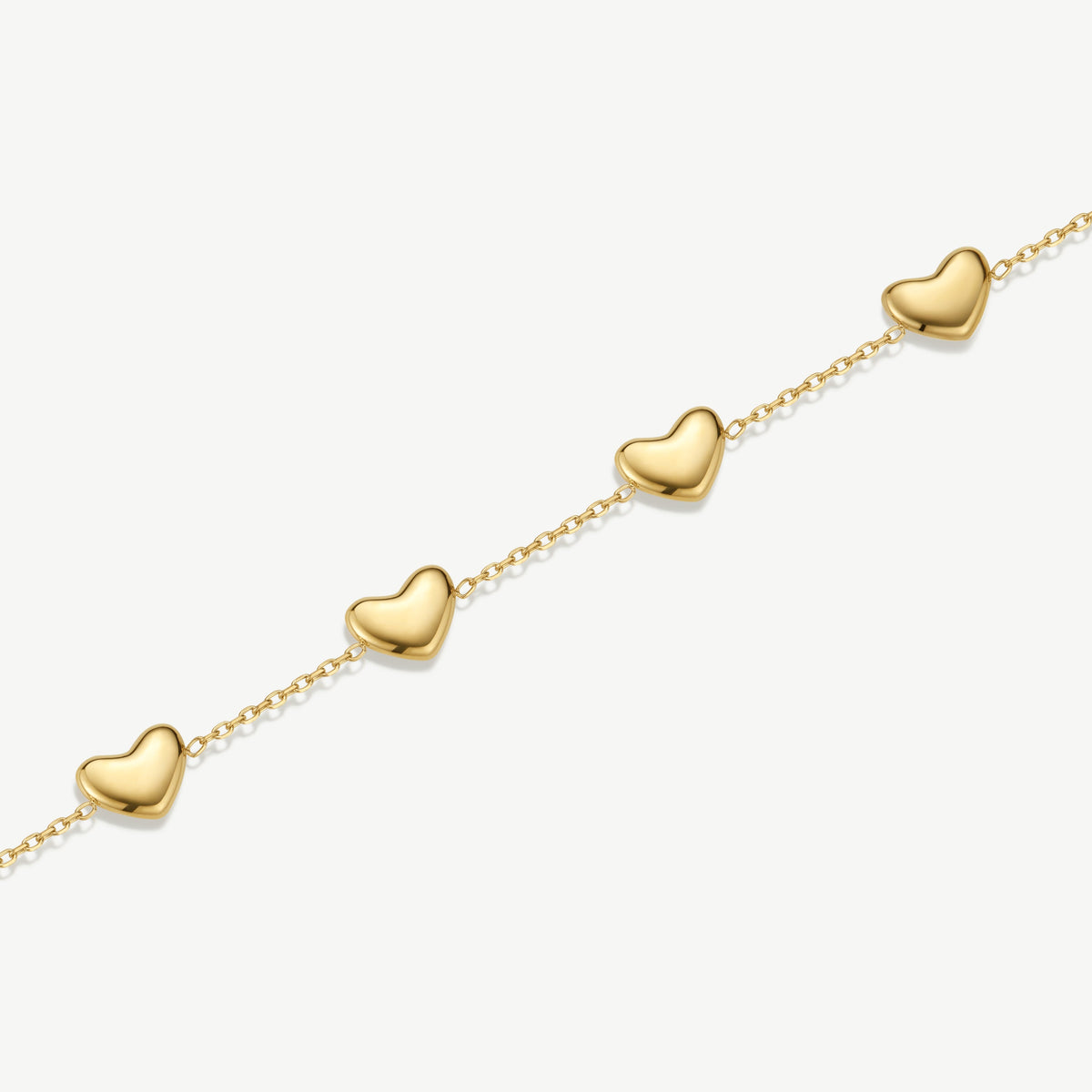 D.LOUISE Yellow Gold Plate Bubble Heart Multi Bracelet