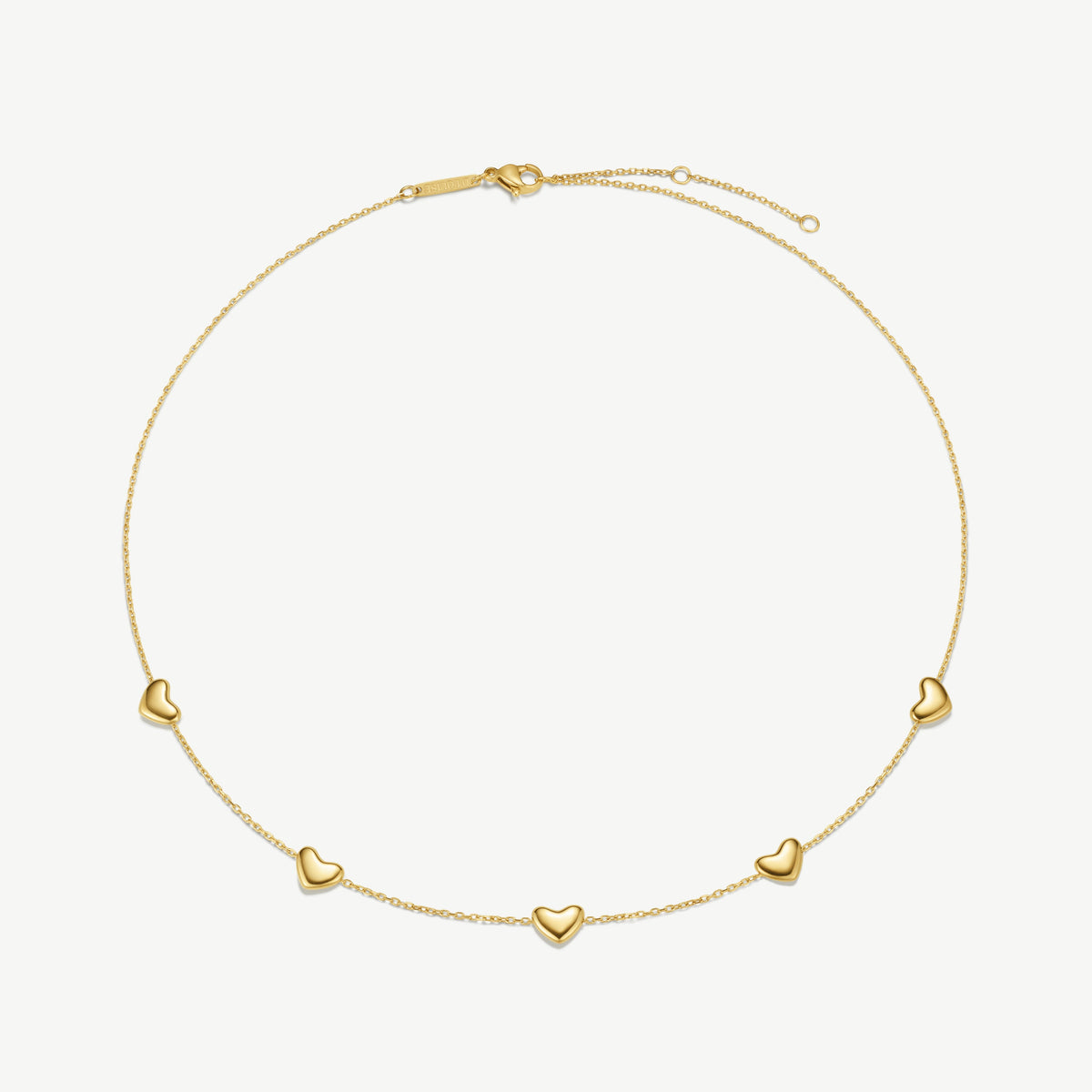 D.LOUISE Yellow Gold Plate Bubble Heart Multi Necklace