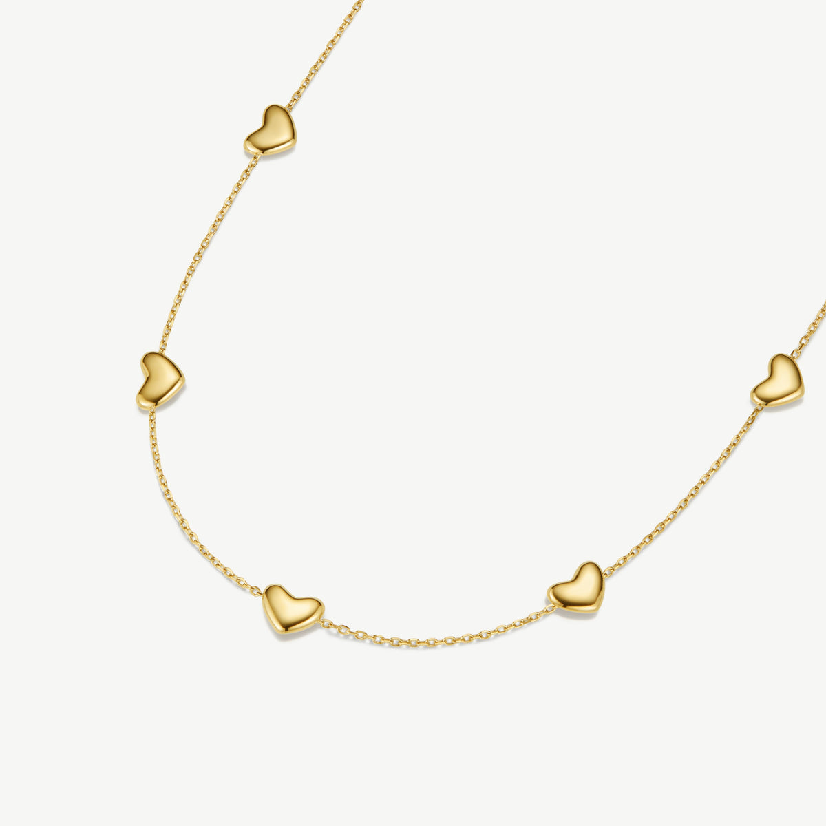 D.LOUISE Yellow Gold Plate Bubble Heart Multi Necklace