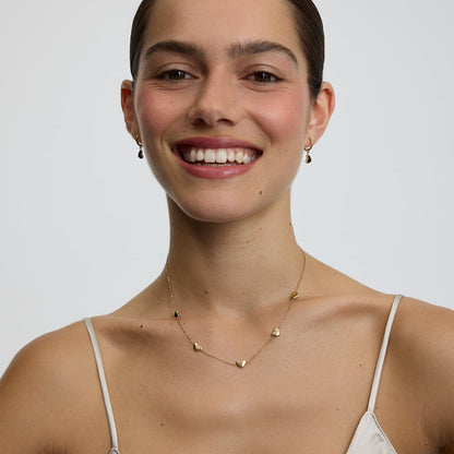 D.LOUISE Yellow Gold Plate Bubble Heart Multi Necklace