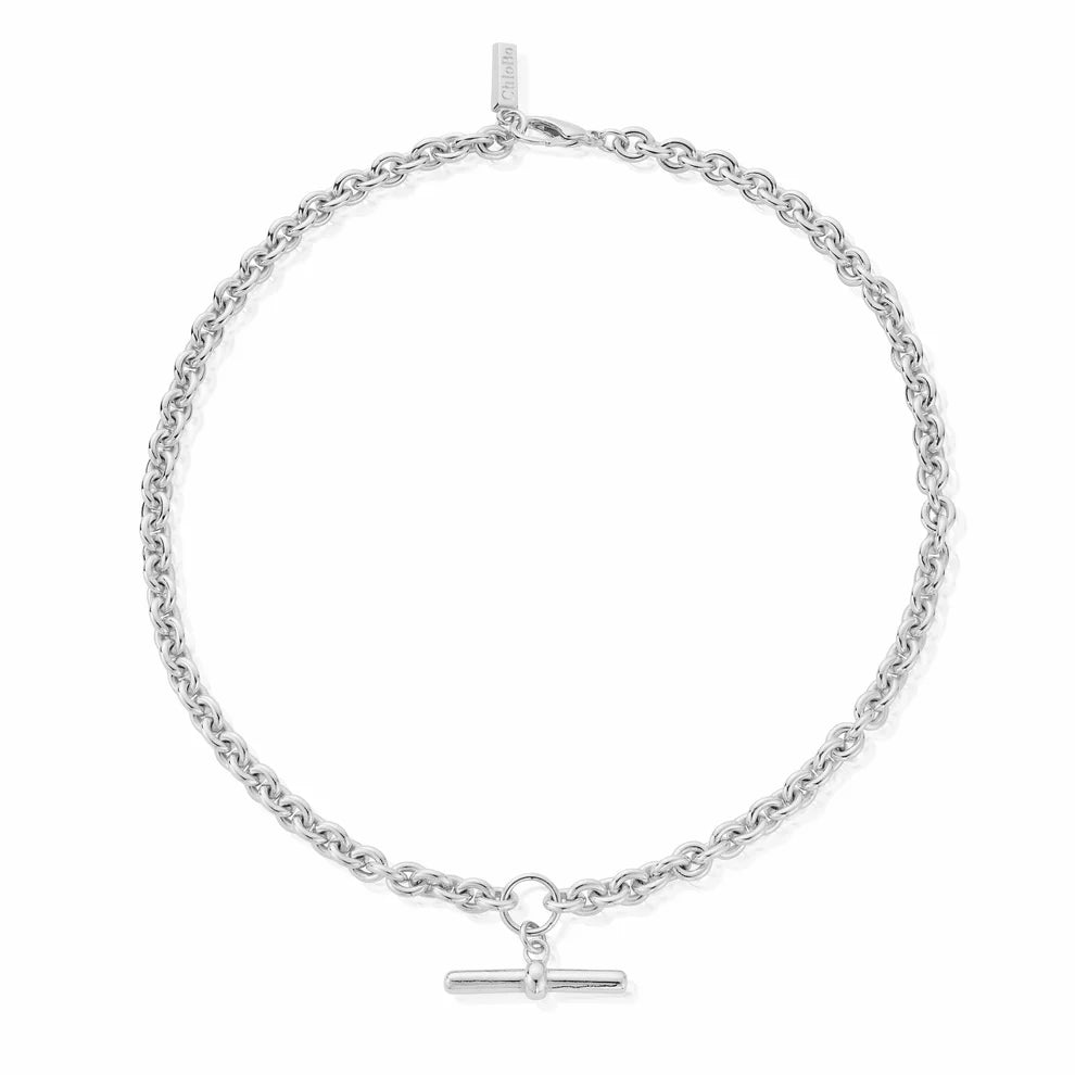 ChloBo Sterling Silver T-Bar Anchor Chain Necklace