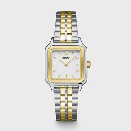 Cluse 24mm Gracieuse Petite White Dial Two-Tone & Double Snake Bracelet Gift Box