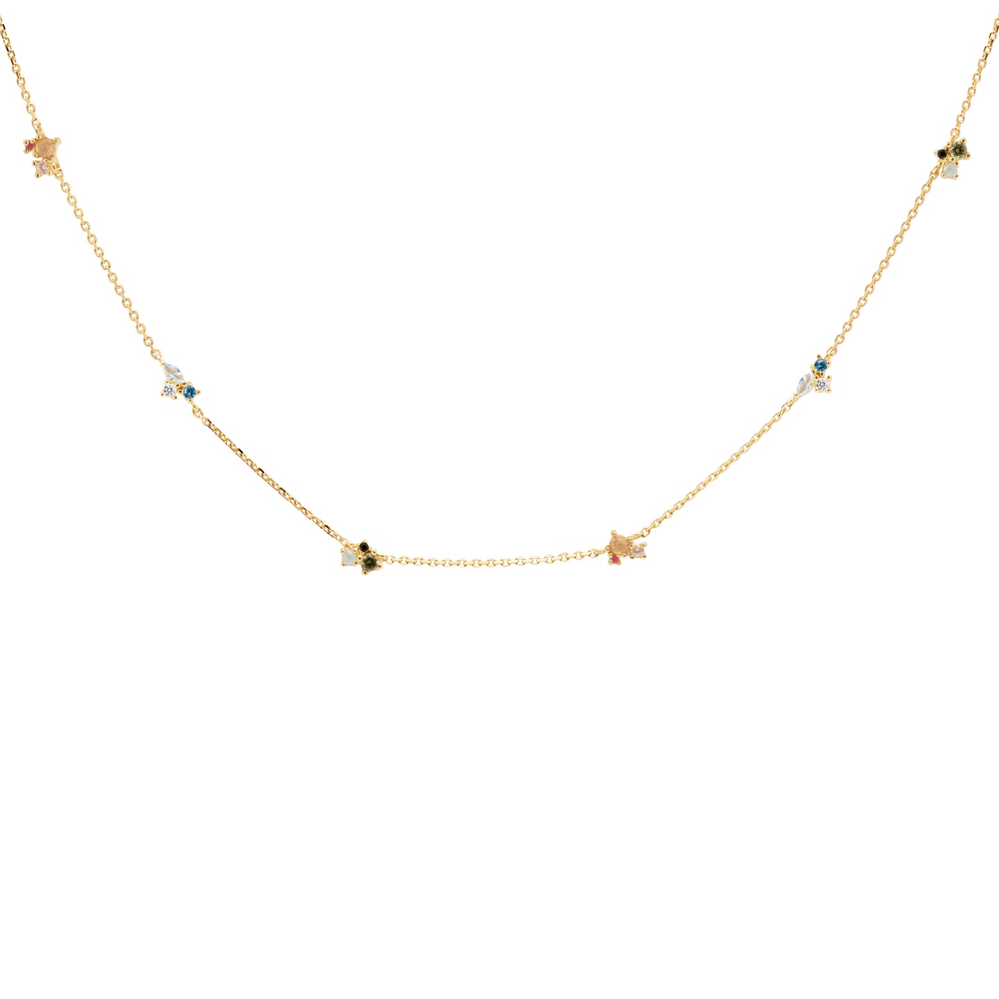 PDPAOLA Yellow Gold Colourful CZ Necklace