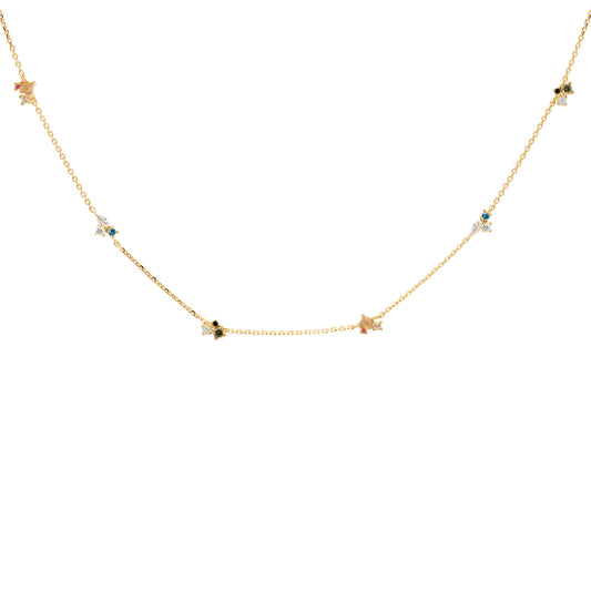PDPAOLA Yellow Gold Colourful CZ Necklace