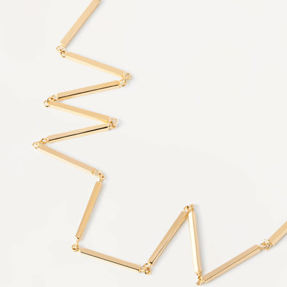 PDPAOLA Yellow Gold Bar Chain Necklace