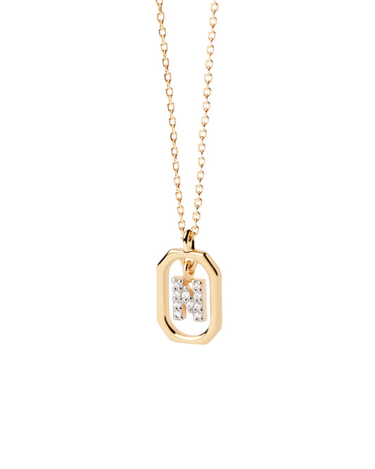 PDPAOLA Yellow Gold Plate CZ Mini 'N' Initial Necklace
