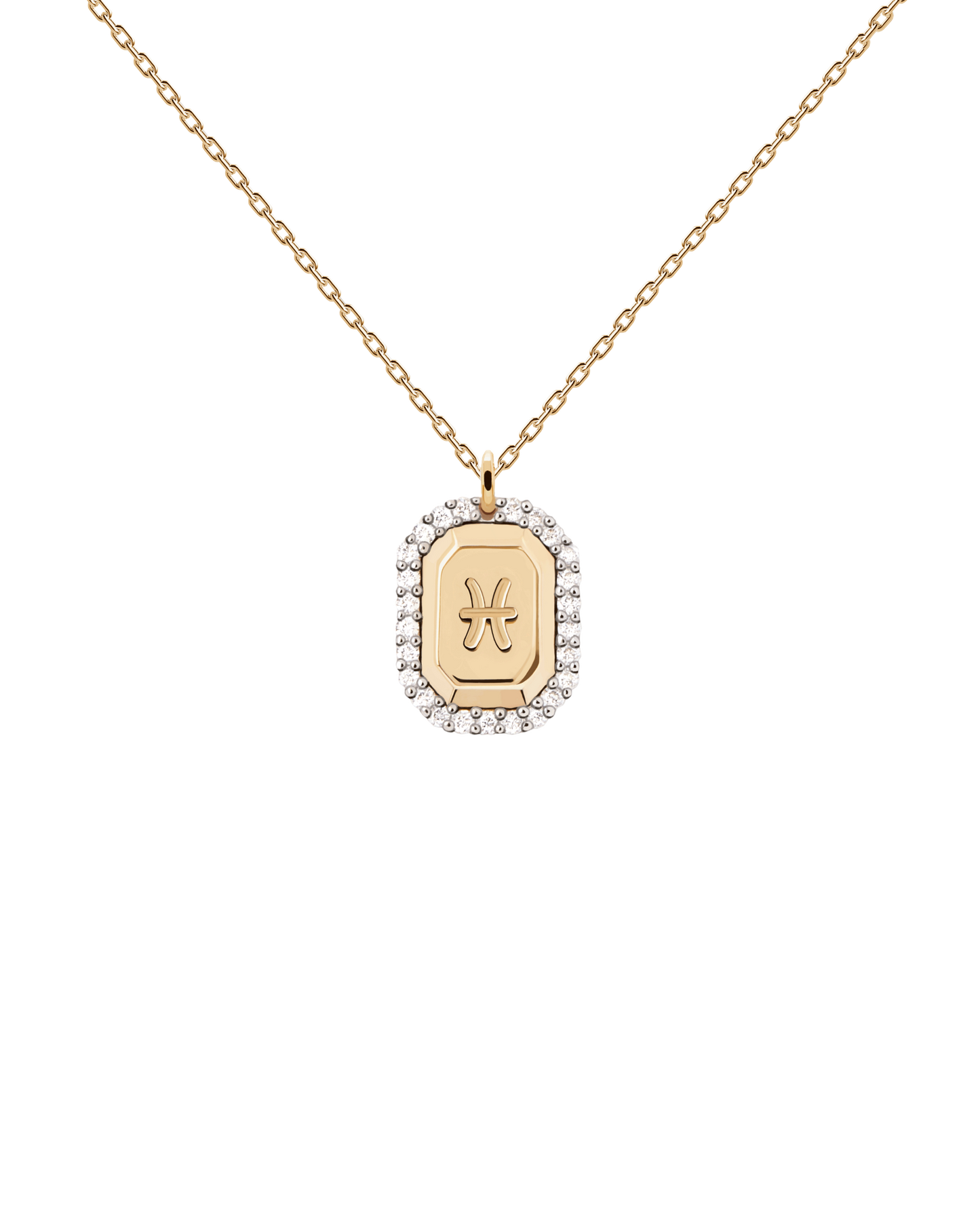 PDPAOLA Yellow Gold Plated CZ 'Pisces' Zodiac Necklace
