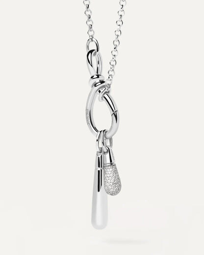 PDPAOLA Stacker Clasp Silver Chain Necklace