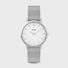 Load image into Gallery viewer, CLUSE 33mm Minuit White Dial Duo Mesh &amp; Strap Gift Box Watch