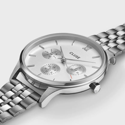 Cluse 34mm Minuit All Silver Toned Stainless Steel Watch