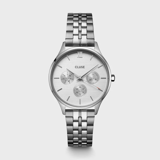 Cluse 34mm Minuit All Silver Toned Stainless Steel Watch