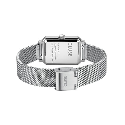 Cluse 30mm Fluette White Dial Stainless Steel Mesh Watch