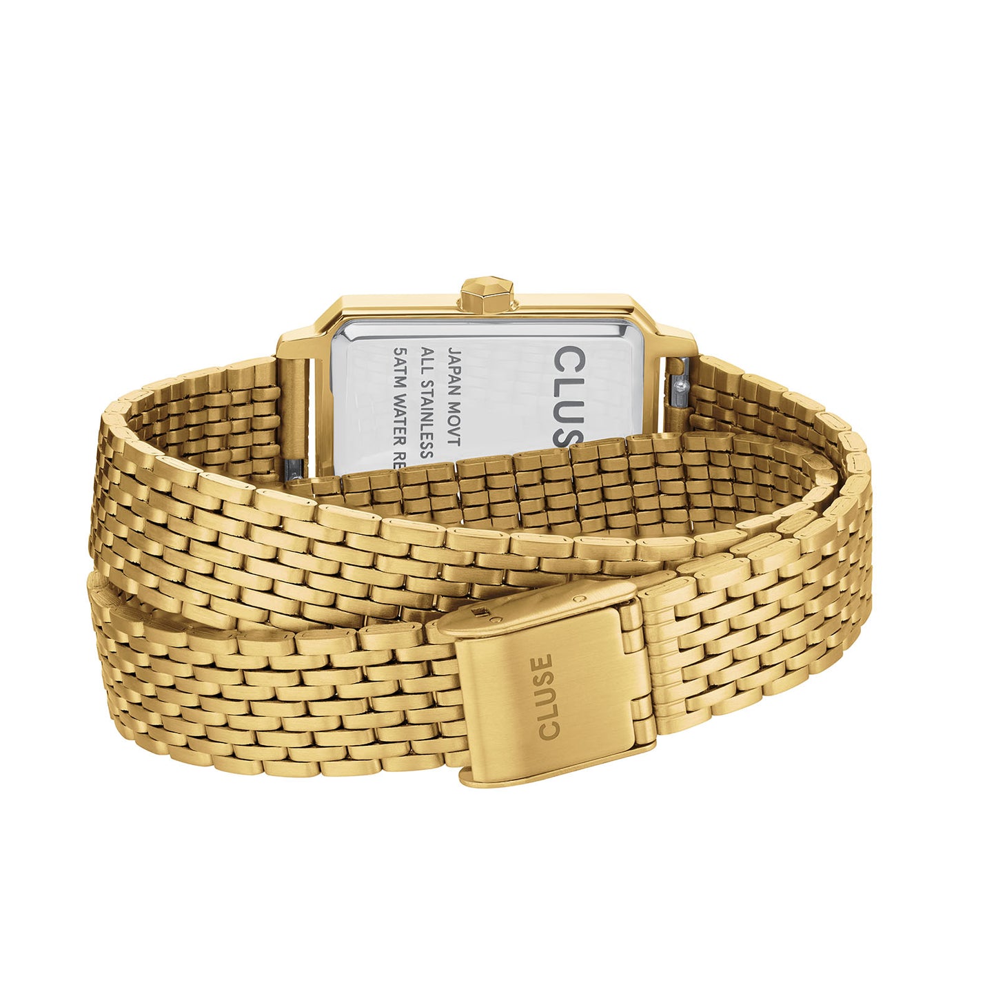 Cluse 30mm Fluette Wine Dial Double Loop Gold Toned Steel Link Watch