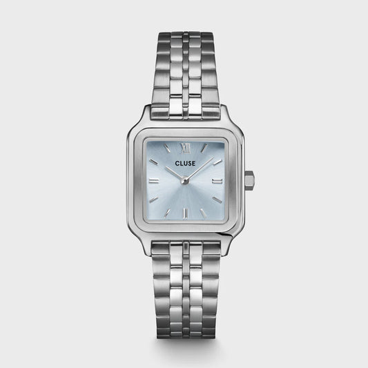 Cluse 24mm Gracieuse Petite Light Blue Silver Toned Bracelet Watch