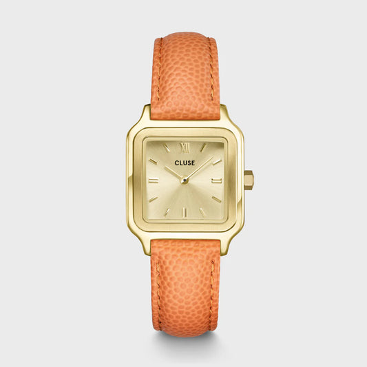 Cluse 24mm Gracieuse Petite Orange Leather Strap Watch