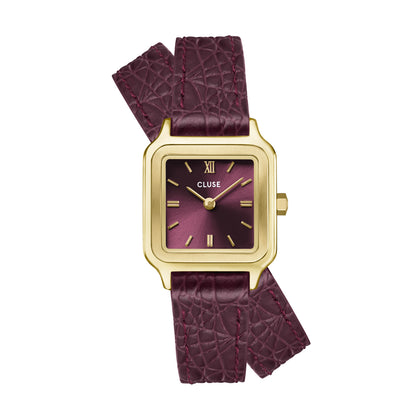 Cluse 24mm Gracieuse Petite Wine Dial & Double Loop Strap Watch