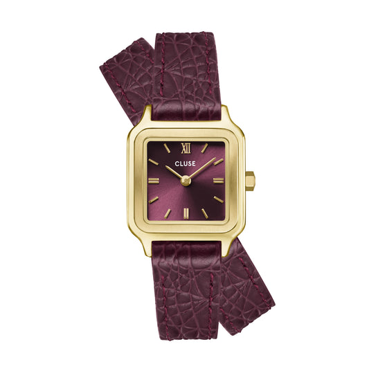 Cluse 24mm Gracieuse Petite Wine Dial & Double Loop Strap Watch
