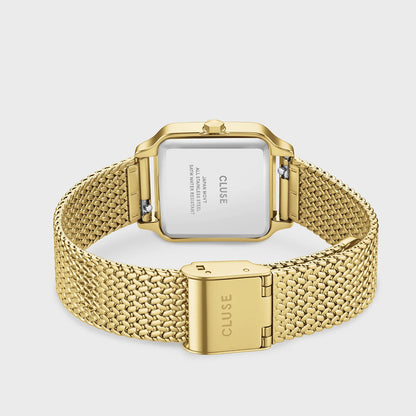 Cluse 24mm Gracieuse Petite Brown Dial Yellow Gold Toned Mesh Bracelet Watch
