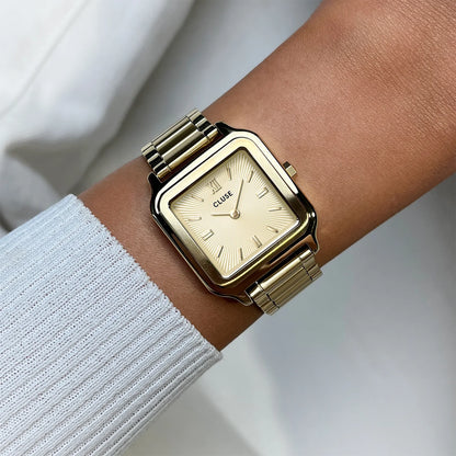 Cluse 28mm Gracieuse Yellow Gold Sunray Dial Bracelet Watch