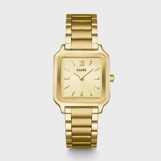 Cluse 28mm Gracieuse Yellow Gold Sunray Dial Bracelet Watch