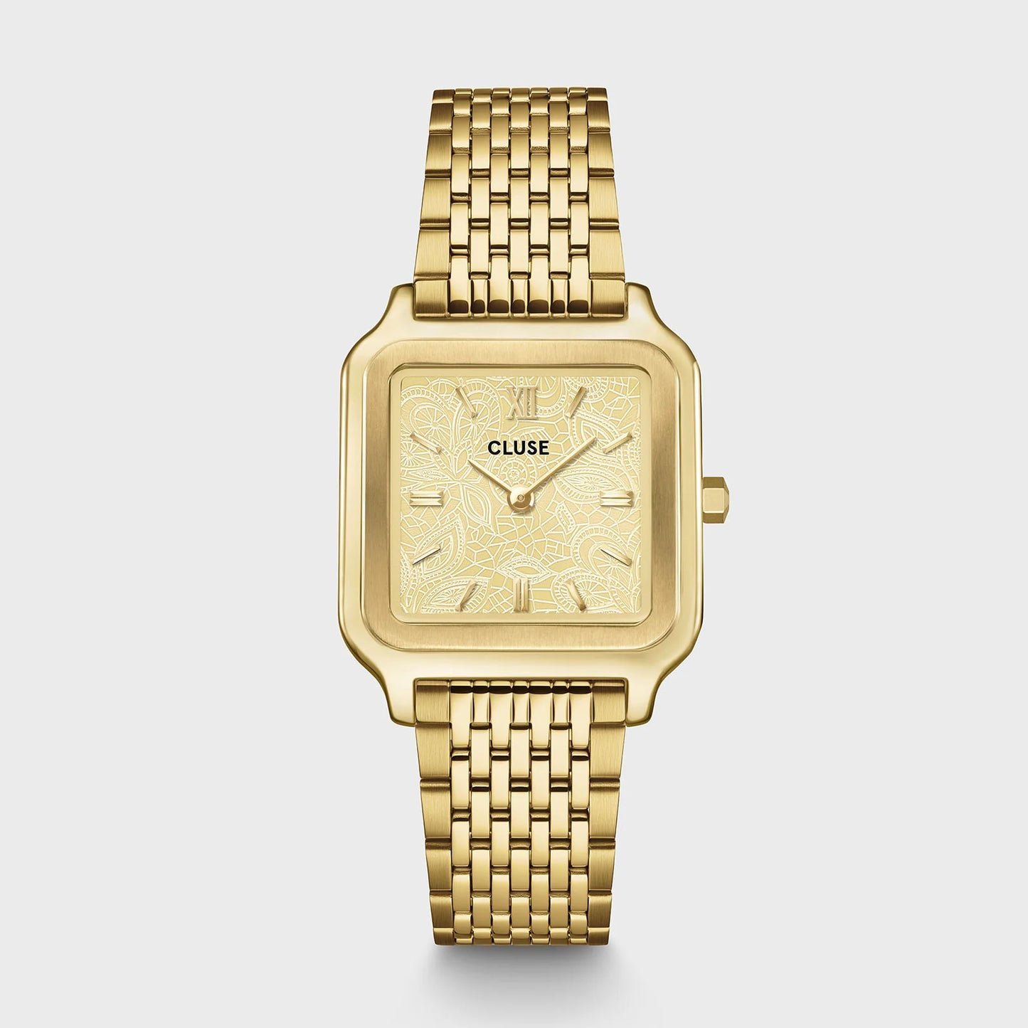 Cluse 28mm Gracieuse Yellow Gold Lace Texture Watch