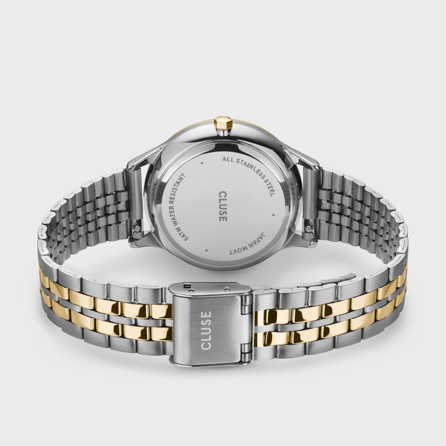 Cluse Minuit Date Steel and Yellow Two Tone Watch