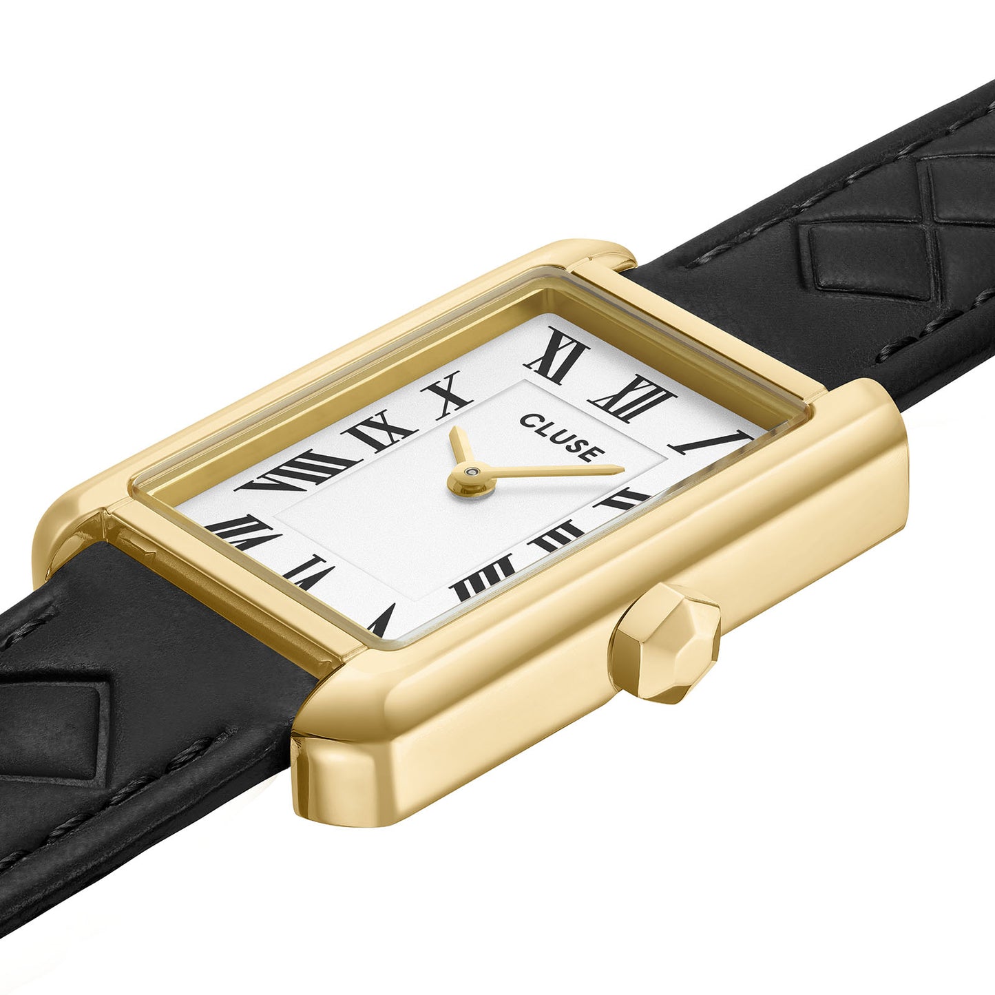 Cluse 21mm Belisenna Yellow Gold Colour Leather Detailed Strap Watch