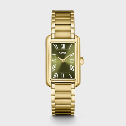 Cluse 21mm Belisenna Olive Dial & Yellow Gold Colour Steel Bracelet Watch