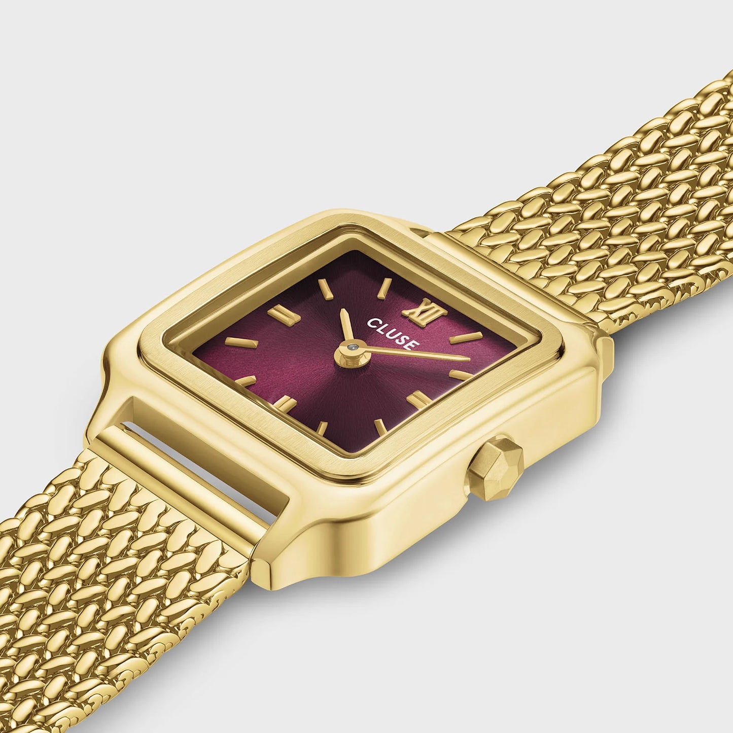 Cluse 21mm Gracieuse Mini Dark Cherry Dial Yellow Gold Colour Bracelet Watch