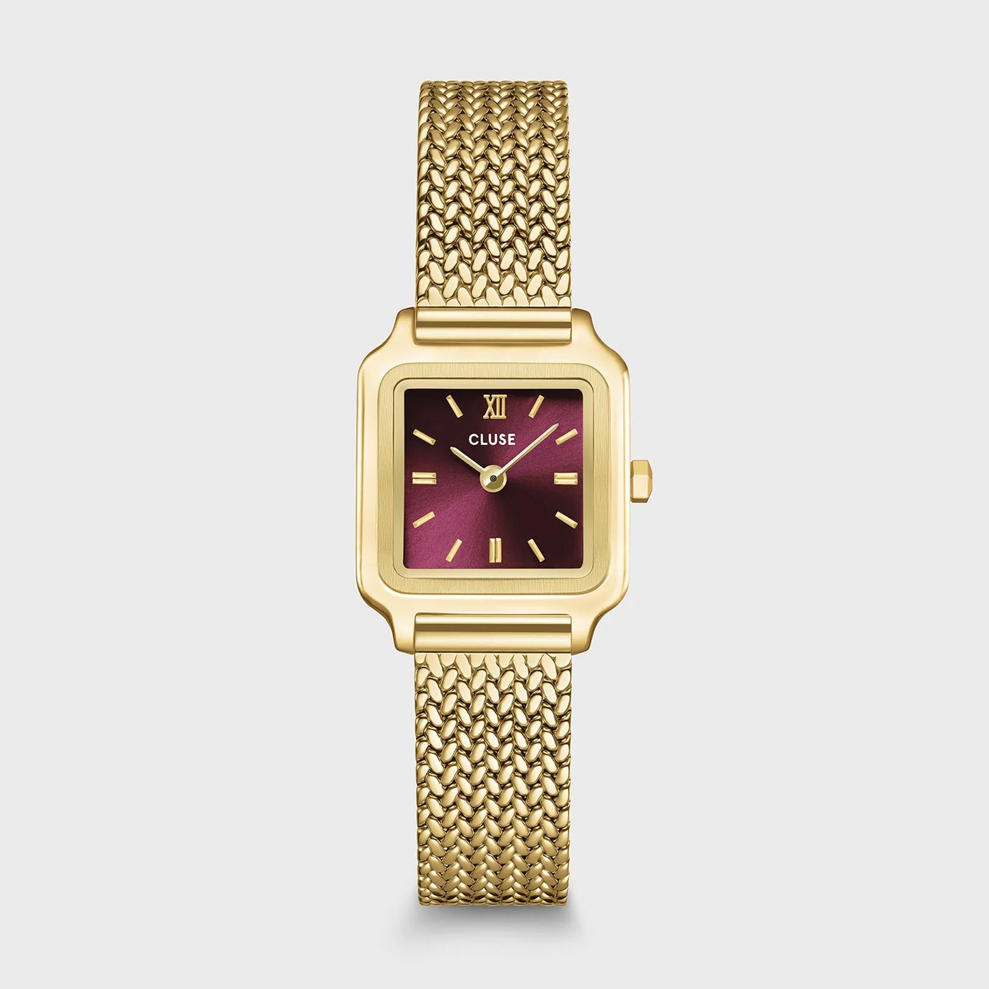 Cluse 21mm Gracieuse Mini Dark Cherry Dial Yellow Gold Colour Bracelet Watch