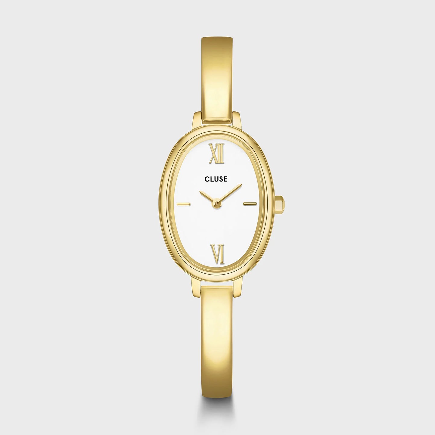 Cluse 22mm L'Ovale White Dial Gold Colour Bracelet Watch