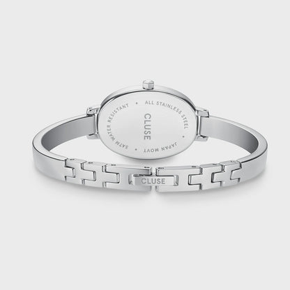 Cluse 22mm L'Ovale White Dial Silver Bracelet Watch