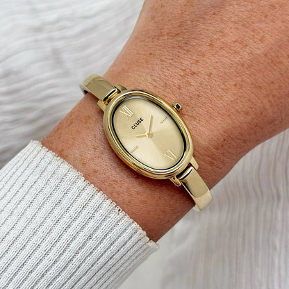 Cluse 22mm L'Ovale Gold Toned Bracelet Watch