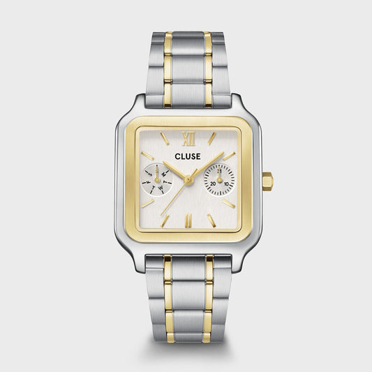 Cluse 30mm Gracieuse Multifunction Silver Dial Two Tone Link Strap Watch