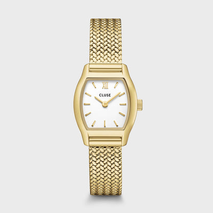 Cluse 19.5mm Tonnette Mini White Dial Yellow Gold Colour Bracelet Watch