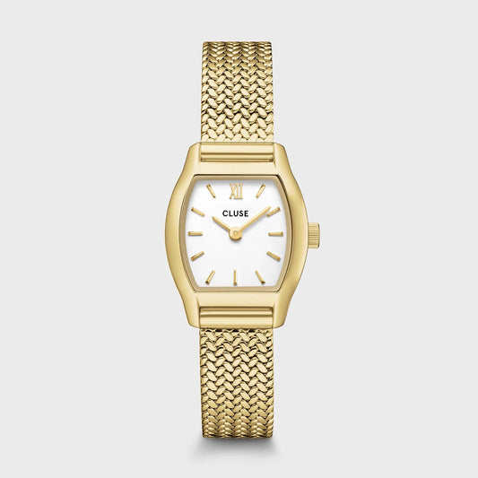 Cluse 19.5mm Tonnette Mini White Dial Yellow Gold Colour Bracelet Watch