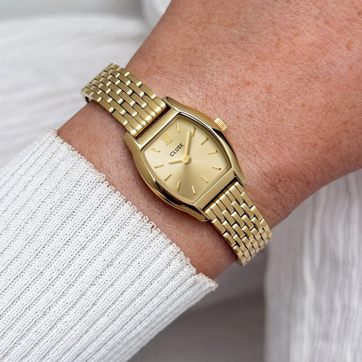 Cluse 19.5mm Tonnette Mini Yellow Gold Colour Bracelet Watch
