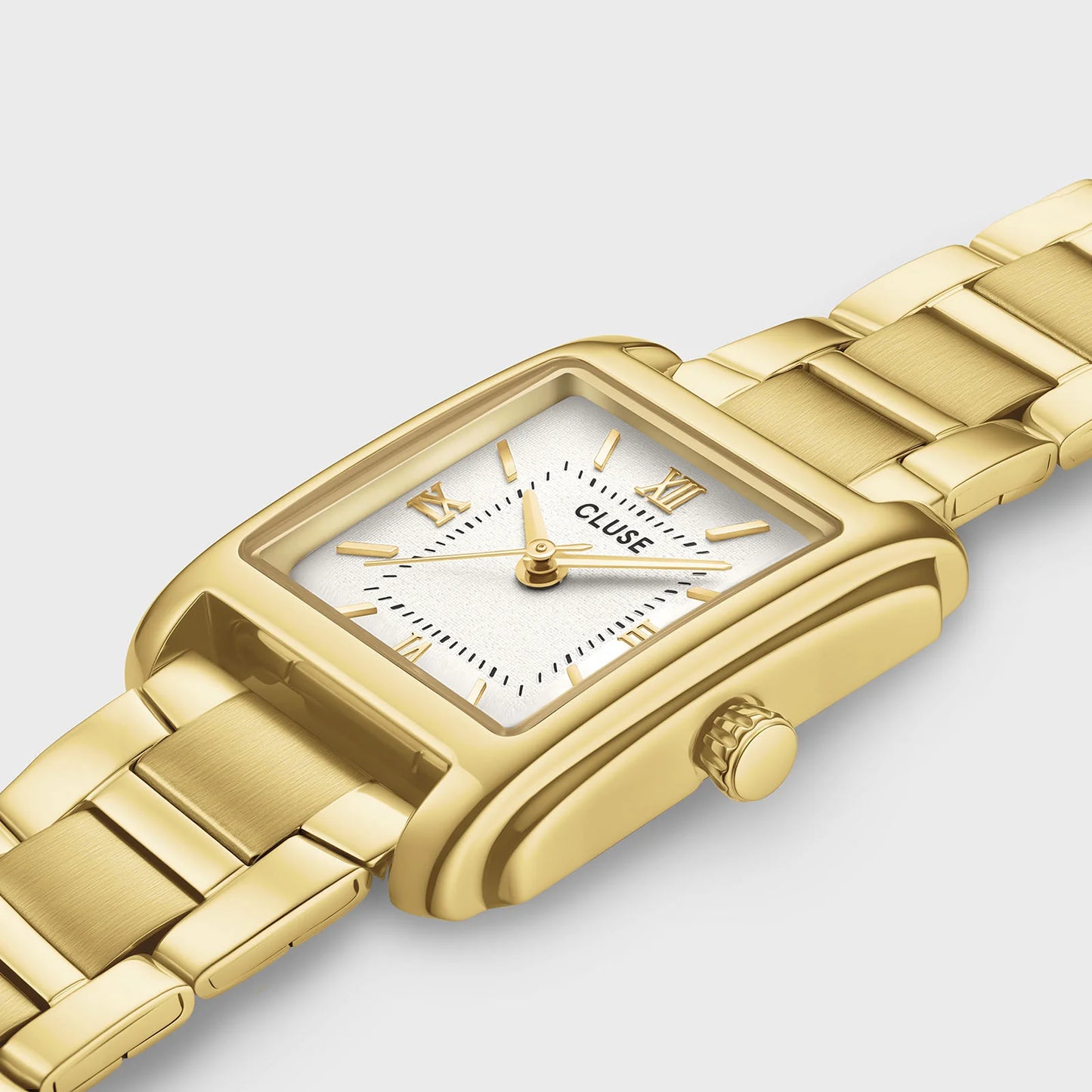 Cluse 22mm Anglée White Dial Yellow Gold Tone Watch