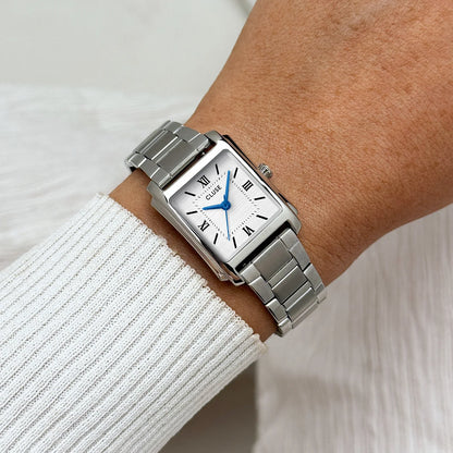 Cluse 22mm Anglée White Dial Silver Tone Bracelet Watch