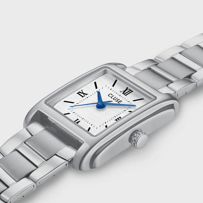 Cluse 22mm Anglée White Dial Silver Tone Bracelet Watch