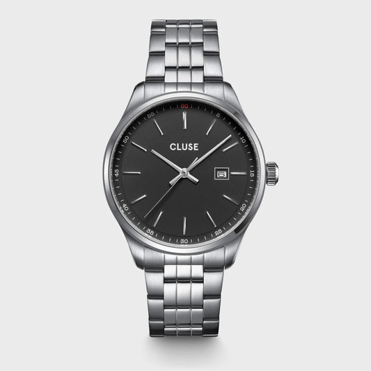 Cluse 41mm Anthéor Beveled Matte Grey Stainless Steel Link Watch