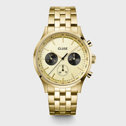 Cluse 42mm Anthéor Full Gold Stainless Steel Link Watch