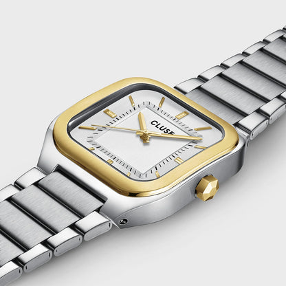 Cluse 35mm Quadrus Two-Tone Stainless Steel Watch